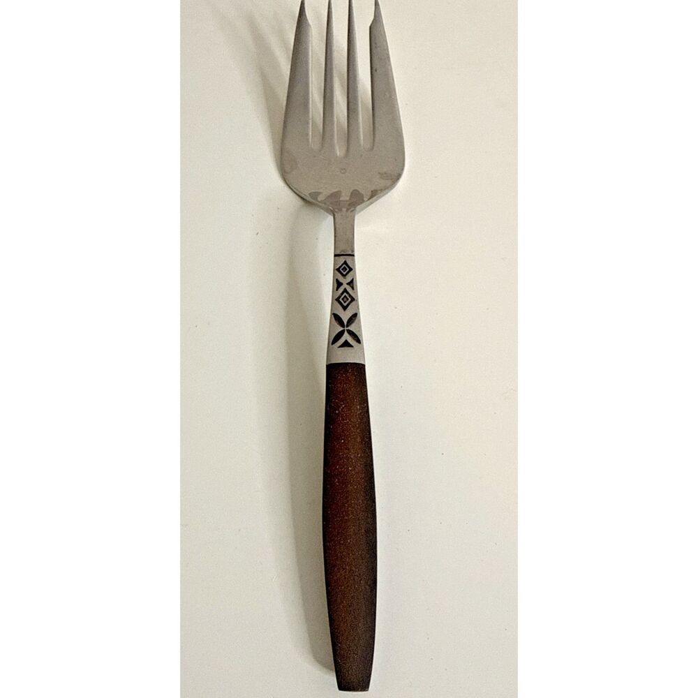 EKCO Eterna Canoe Muffin Meat Serving Fork Stainless Flatware Large MCM